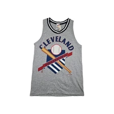 Cleveland Guardians MLB Vintage Artex Gray Indians Tank Top Men's Large New