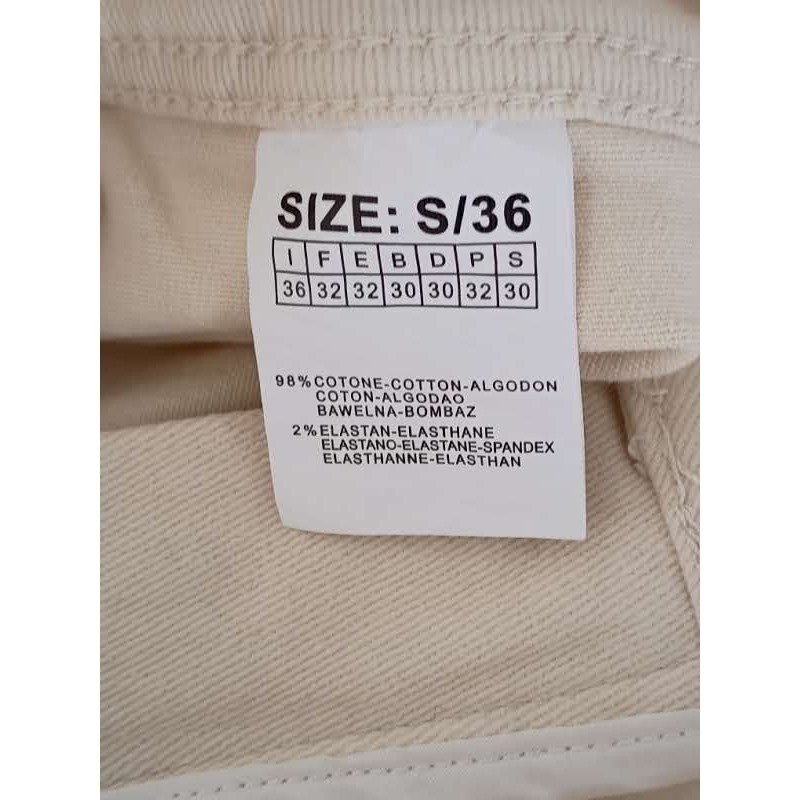 NWT Parisian LUSA Cream Wide Leg Jeans Super High Rise Raw Hem 25/26x29 Coastal image 5