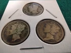 Lot of 3 Mercury Dimes 1925 1926 1927 In Very Good Condition See Pictures
