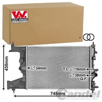 VAN Wezel KÜHler MotorkÜHlung Passend FüR Opel Astra J Chevrolet Cruze Cascada