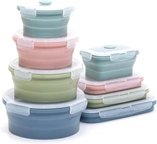 Collapsible Silicone Food Storage Container Set