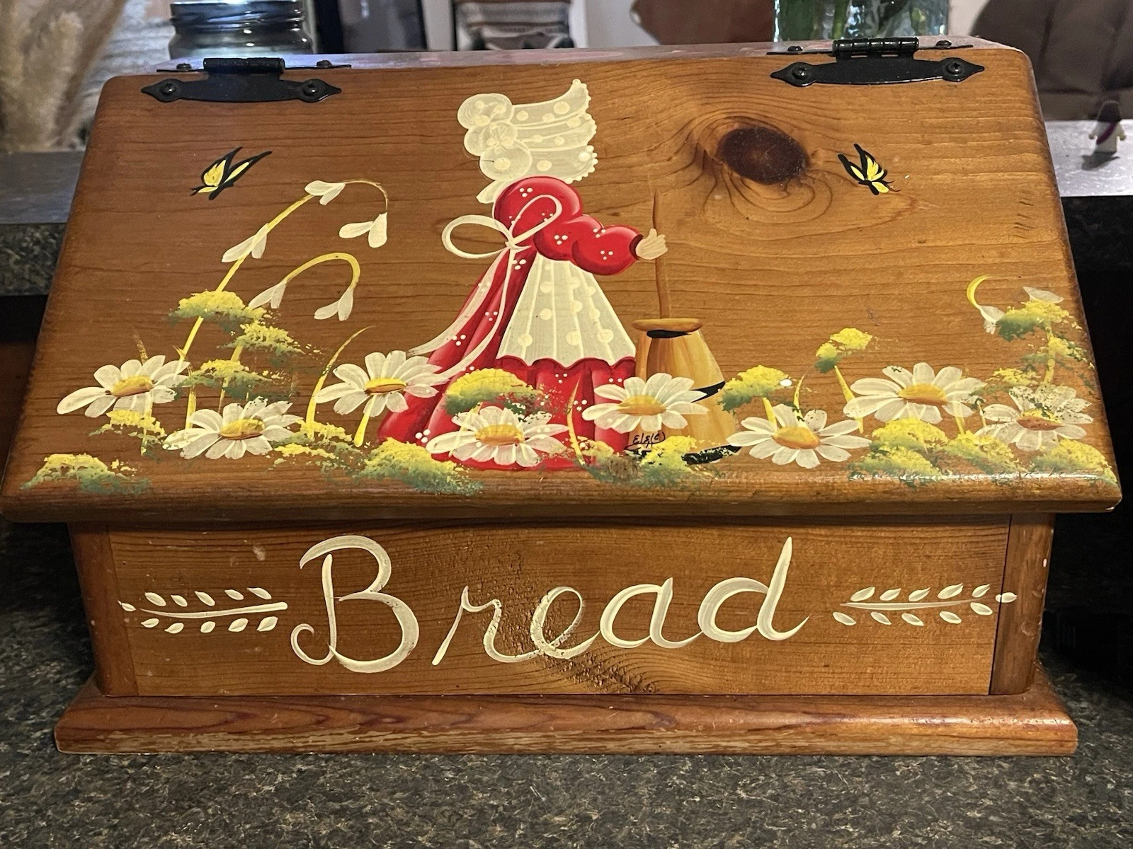 Vintage 70’s Storybook Folk Art Wooden Bread Box Hand Painted
Opens in a new window or tab