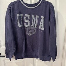 Vintage USNA Blue Unisex Sz L Crewneck Sweatshirt US naval Academy