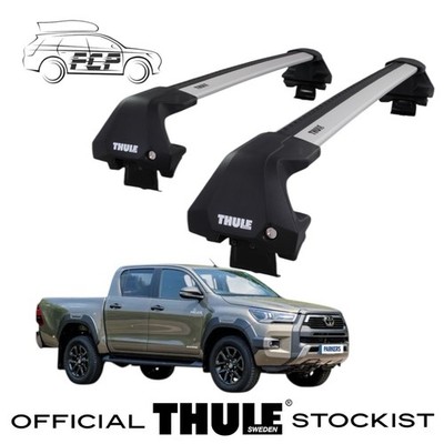 Thule WingBar Edge Silver Roof Bars for Toyota Hilux Double Cab 16-25