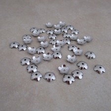 50 stainless steel bead caps 5.5mm 5 petal cap