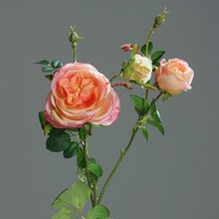 Dpi Kunstblume Rose H 60 Cm Orange Pflanze Kunstpflanze Zimmerpflanze