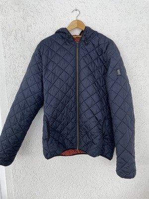 Dünne Steppjacke, Herren, blau, mit Kapuze, No Excess, Größe 3XL