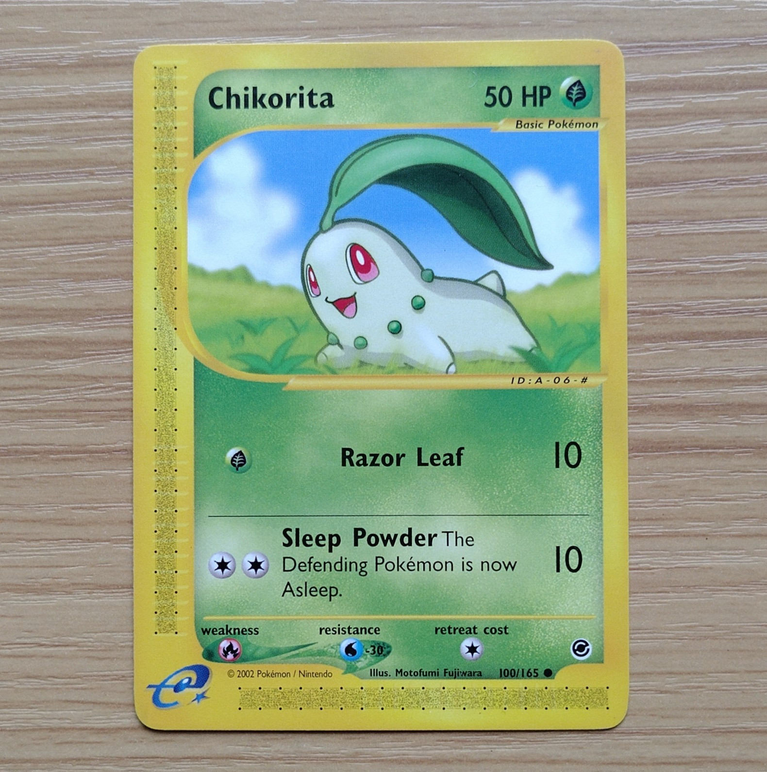 Pokemon Chikorita 100/165 Expedition Base Set Common Regular Trading Card LP