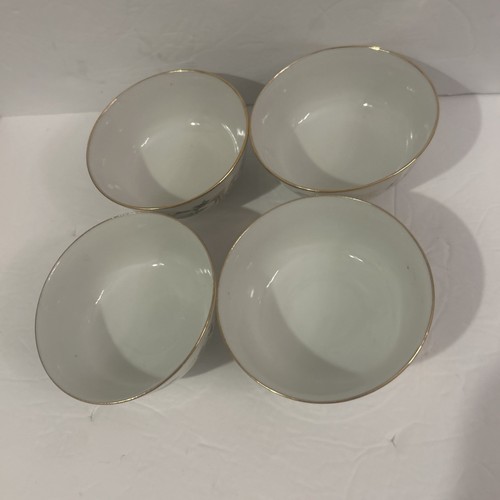 Tazones de arroz de porcelana de melocotones pintados a mano de colección difíciles de encontrar Hong Kong RD y LK PL - Imagen 8 de 24