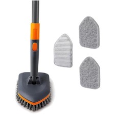 Extendable Shower Scrubber Brush Kit - 3 Cleaning Heads