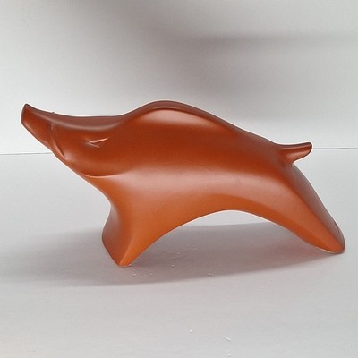 LINAX Wild Boar Art Deco Style Figurine 11'' X  5.5'' Terracotta 