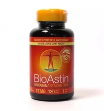 BioAstin Hawaiian Astaxanthin 12 mg Supplement 120 Soft Gels 10/2027