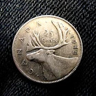 CANADA 1945 silver quarter King George VI 25 twenty five cents in VG+