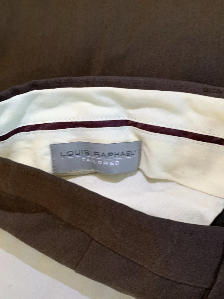 深棕色男式 Louis Raphael 34X30 正装裤子休闲裤 — 第 3/4 张图片