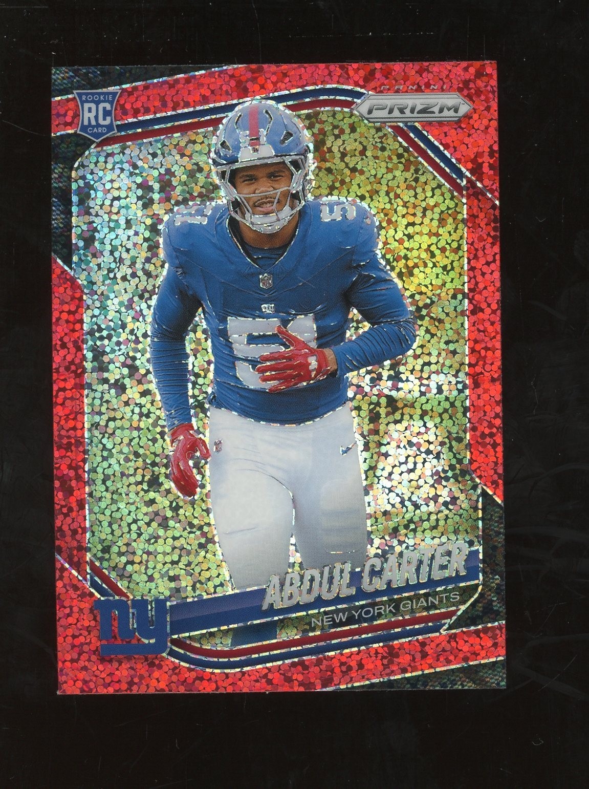 2025 Panini Red Sparkle Prizm #394 Abdul Carter Giants RC Rookie SSP