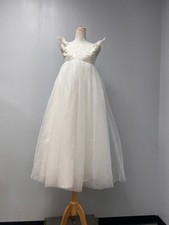 JJ's House Ivory Junior Bridesmaid Off the Shoulder Tulle Ballgown Sz J12 217821