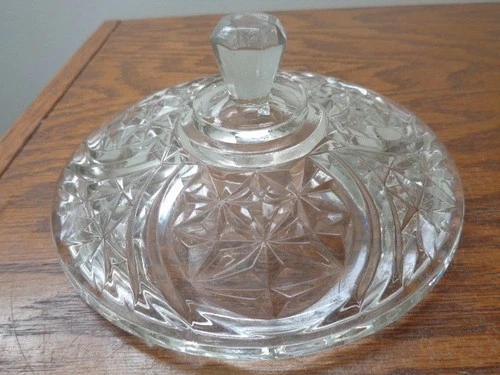 Vintage Anchor Hocking Stars And Bars Candy Dish/Box Lid Only HTF