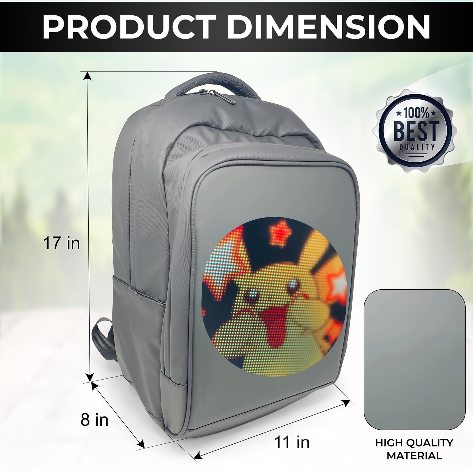 LED Backpack with Programmable Screen, Motorcycle… - image 3