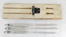 API ASTM Hydrometers with Thermometer Set of 3 with storage case
