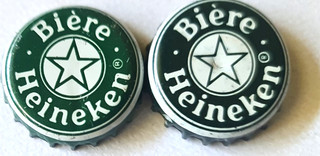 2 ANCIENTS CAPS BEER "HEINEKEN" CROWN CAP KRONKORKEN CORONA TAPPI CAPSULE KAPSEL