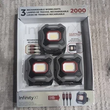 Infinity X1 2000L 3x Cree 18Hr Worklight 5-Mode Magnetic Rechargable Powerbank
