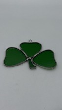 Stained Glass Shamrock 3-Leaf Clover St. Patrick's Sun Catcher Hanging Ornament