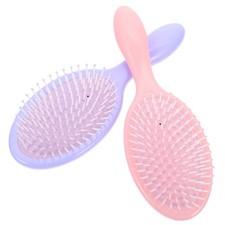 2 Pcs Anti-static Hair Brush Styling Self-cleaning Massage Comb Detangle Women