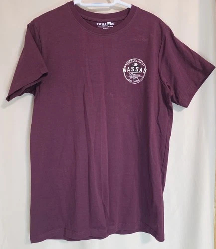 Unisex I Love Nassau Bahamas Tshirt Size Small In Maroon With Front And Back... - product listing photo