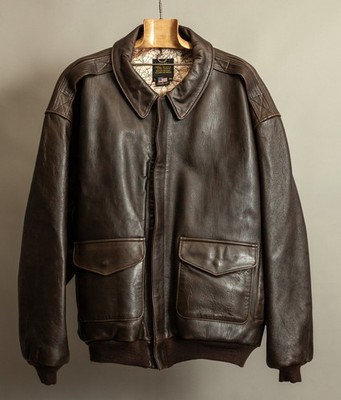 Vintage Avirex A2 braune Leder Fliegerjacke 3XL
