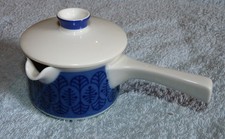 Arzberg Porzellan Buttersauciere Butterpf&auml;nnchen mit Deckel blaue Bl&auml;tter selten