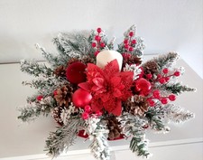 Centrotavola Natalizio Colori Naturali e Bordeaux  40 Cm