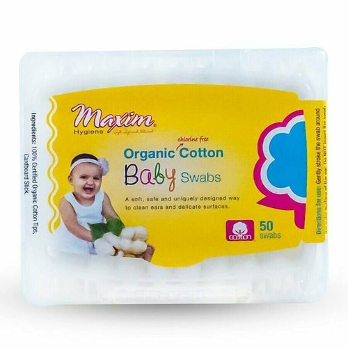MAXIM - Organic Cotton Baby Swabs - 50 Swabs - 第 1/1 張圖片