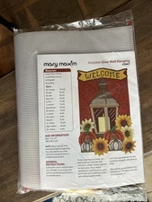 Mary Maxim Latch Hook Wall Hanging Kit Autumn Fall Welcome Pumpkins New