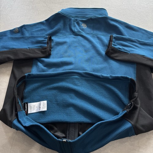 Top Mountain Hardwear uomo bicolore blu pile manica lunga full zip large Gorp - Foto 11 di 17