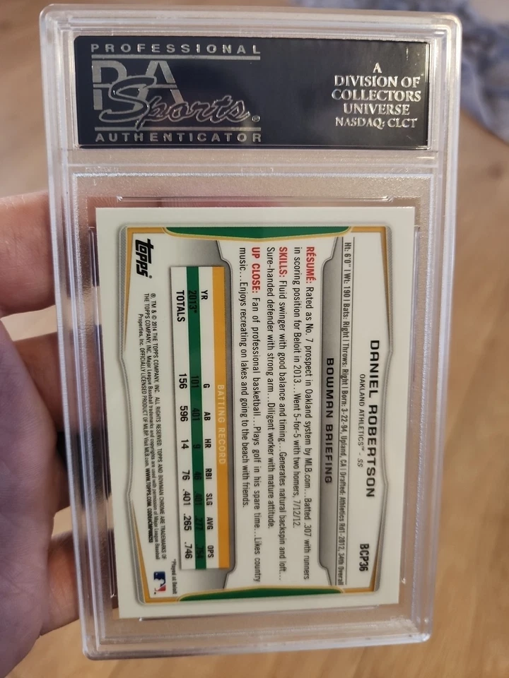 2014 Bowman Chrome #BCP36- Cartão de novato Daniel Robertson! PSA GEM ESTADO PERFEITO 10! - Imagem 2 de 3