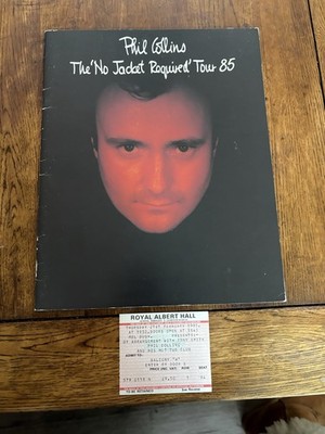 PHIL COLLINS CONCERT PROGRAM AND TICKET NO JACKET REQUIRED TOUR 1985