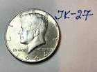 1964-P Kennedy Half Dollar 90% Silver Coin 50c Philadelphia Mint - JK-27