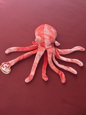 Wiggly 2000 Ty Beanie Baby 8in Orange Octopus 3up Boys Girls 4275