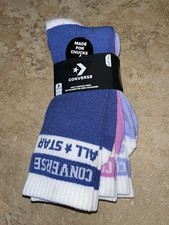 New Converse Made For Chucks 3 Pk Half Cushion Crew Socks 4-10
