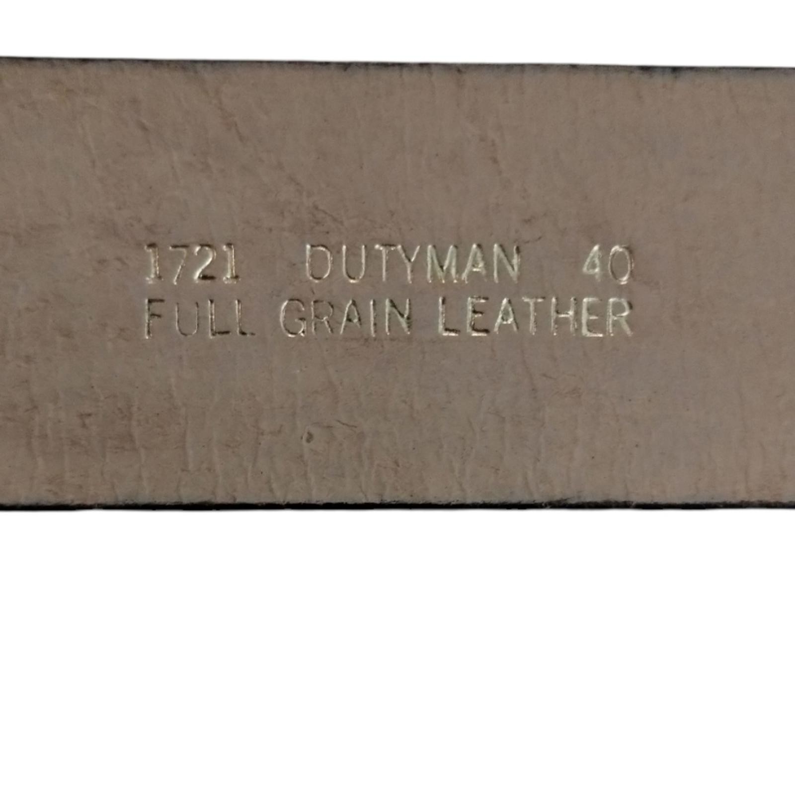 Men's Dutyman Basketweave Style Black Leather Belt with Silver Buckle Size 40