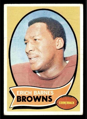 1970 Topps #8 Erich Barnes - Cleveland Browns (Low Grade)