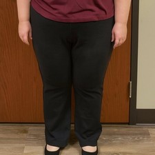 Lands' End Women's Black Mid Rise Pull On Comfort Stretch Legging size large