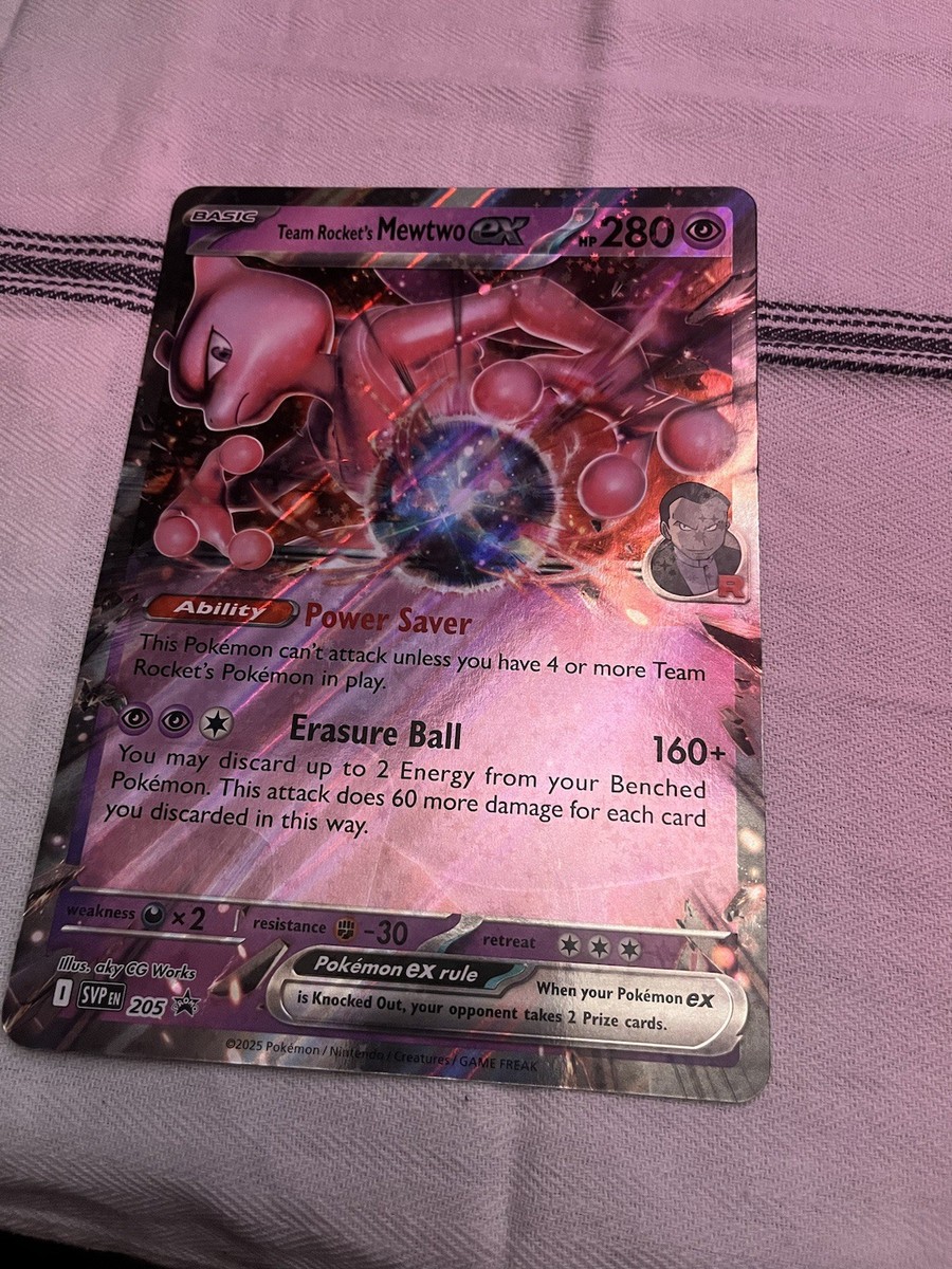 Pokémon TCG Team Rocket's Mewtwo EX Black Star Promo 2025 #205