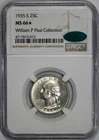 1935-S Washington 25c Quarter NGC MS 66* CAC Approved Proof Like Obverse