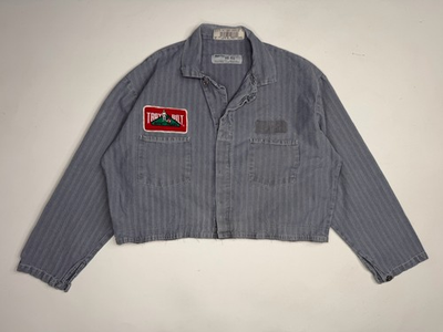 #ad Vintage HBT Cropped Troy Bilt Roto Tillers Work Jacket Workwear Detroit 48 $55.00