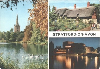 John Hinde Stratford-upon-Avon Postkarte Anne Hathaways Cottage 2SOA20