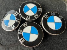 Bmw Original Style Blue White Black Wheel Floating Centre Caps 56mm Set Of 4