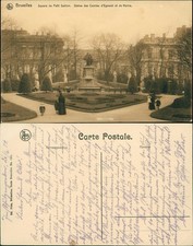 Brüssel Bruxelles Square du Petit Sablon Statue des Comtes d'Egmont 1914