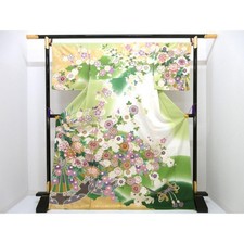 Authentic Visiting Kimono with Yuzen Gold Embroidery 260-007-508-7630