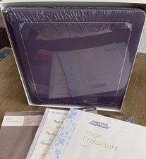 NEW Creative Memories 12x12 Album Purple Scrapbook Silver Trim Pages Protectors